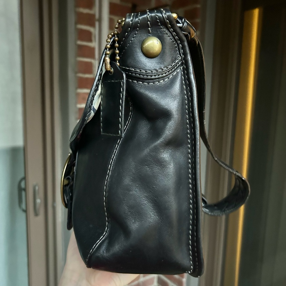 Vintage Coach Y2k Bleeker buckle flap shoulder bag black 11419 retro legacy - Picture 2 of 11